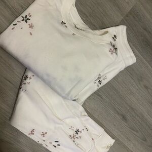 Splendid White Textured Sweatshirt and Pants